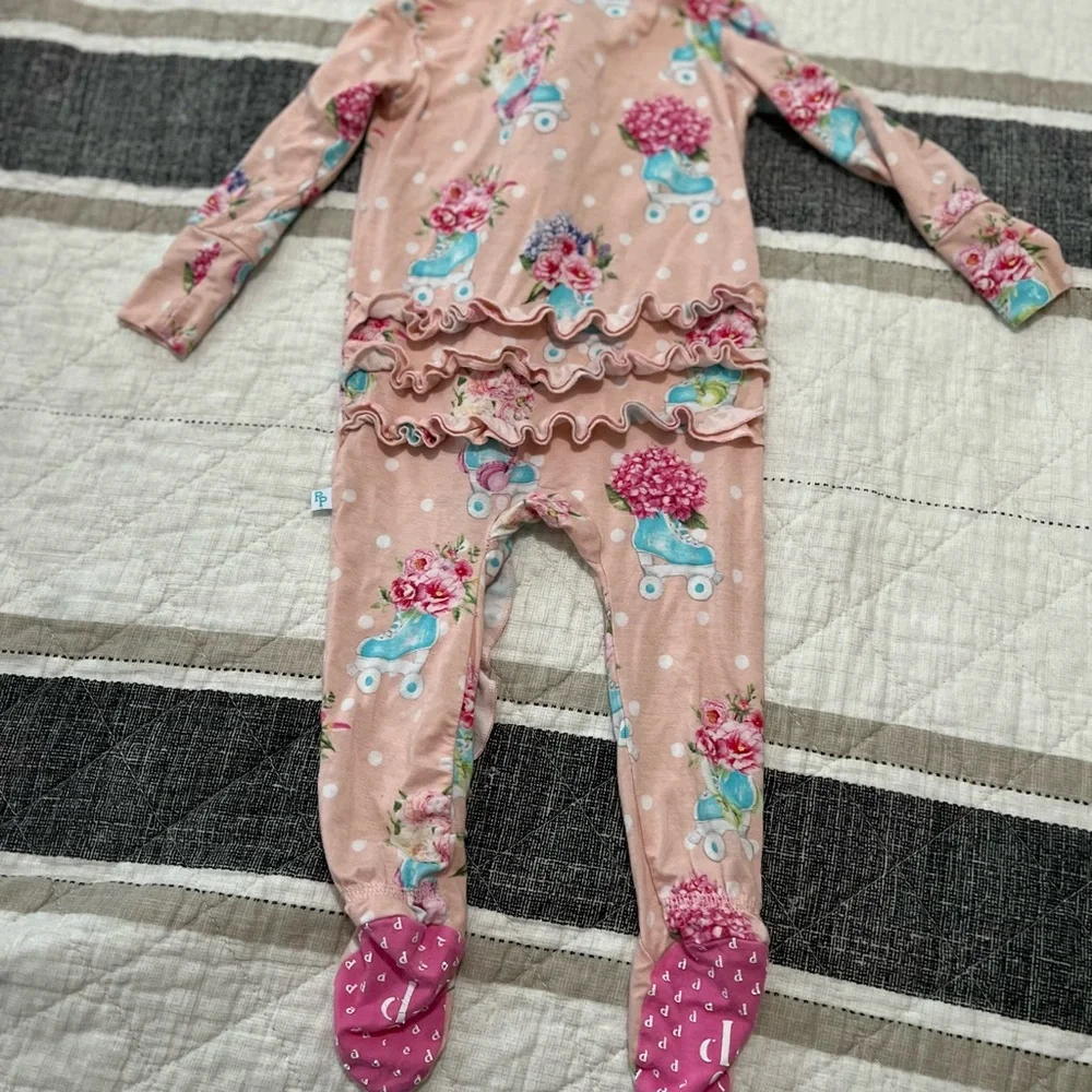 Pink Skates Posh Peanut Footie